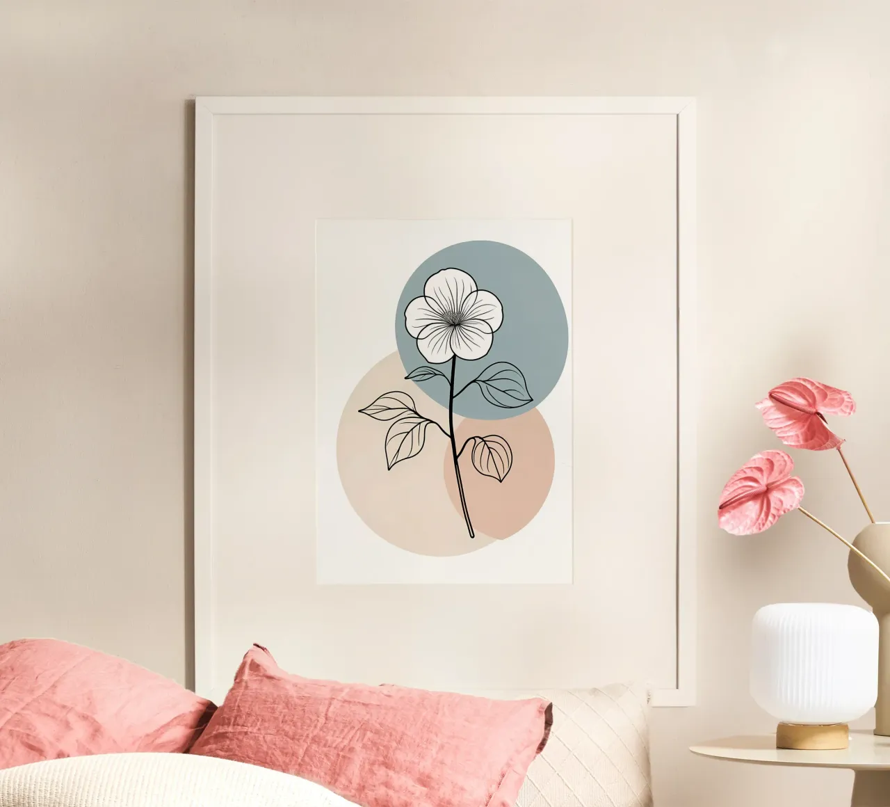 Minimalist line art of a single begonia flower hahnemühle by Bloom And Brush
