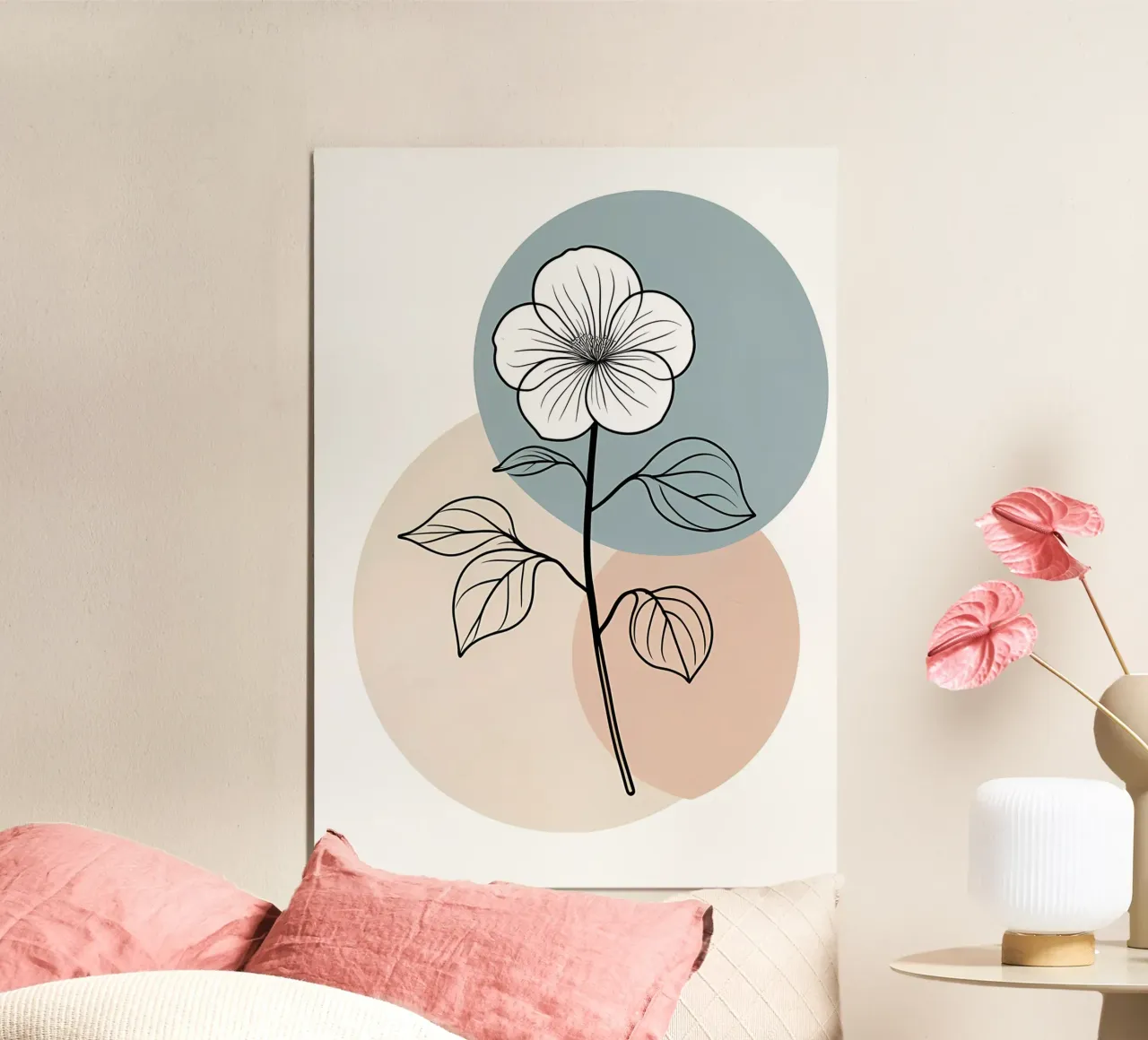 Minimalist line art of a single begonia flower hahnemühle by Bloom And Brush
