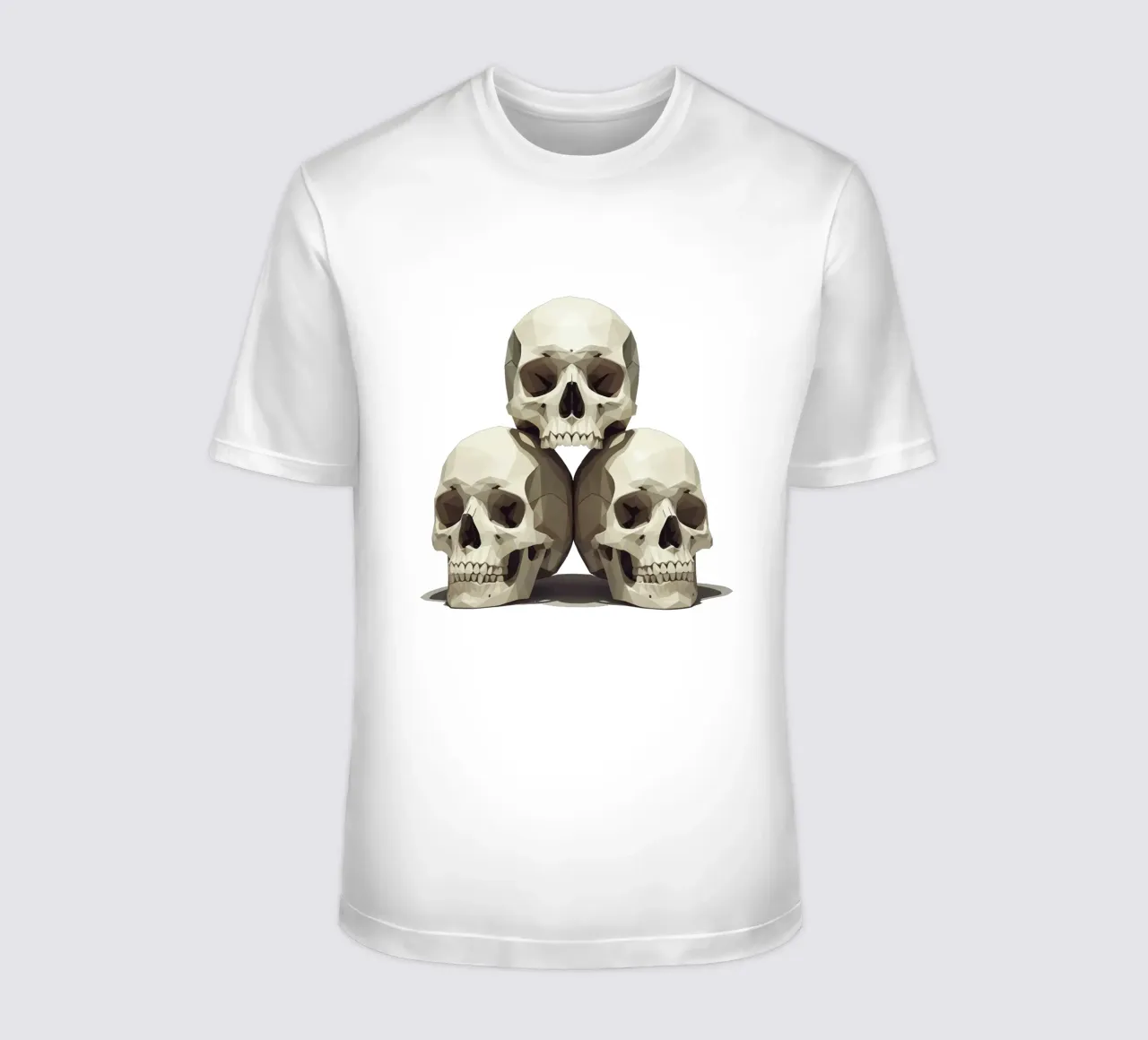 Pyramide der Totenköpfe Low Poly T-Shirt von Low Profile