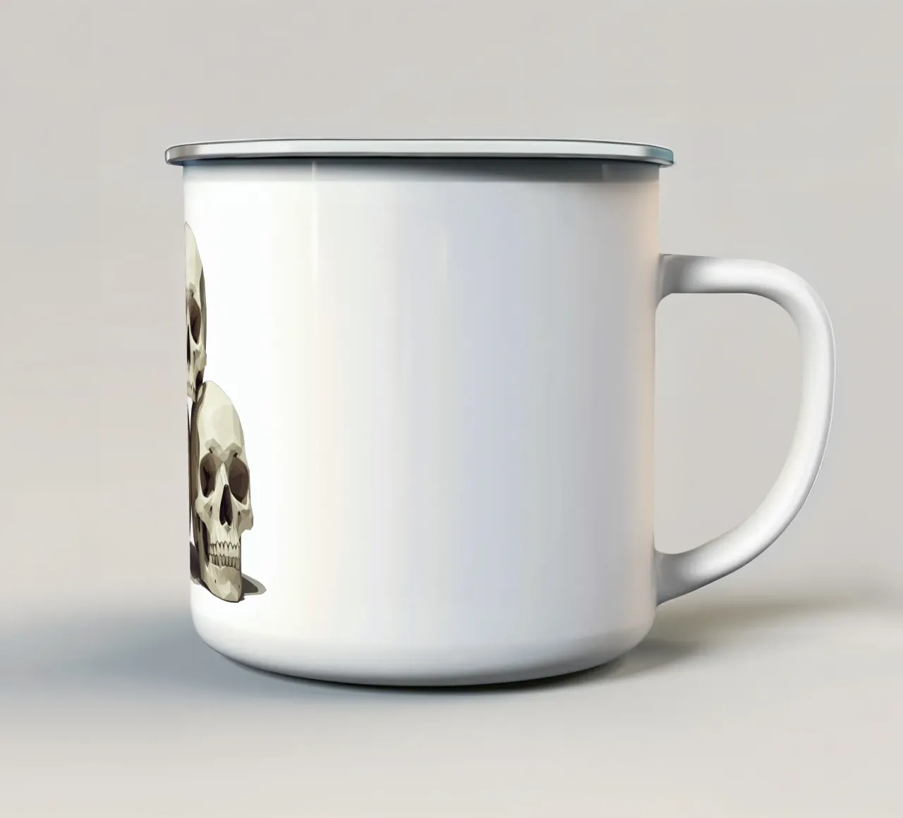Piramide di teschi Low Poly tazza in smalto da Low Profile