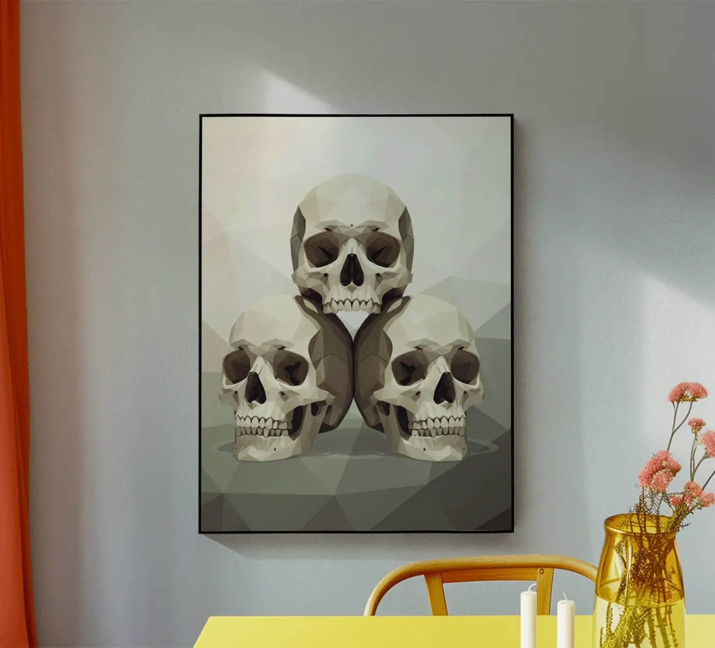 Piramide di teschi Low Poly plexiglass da Low Profile