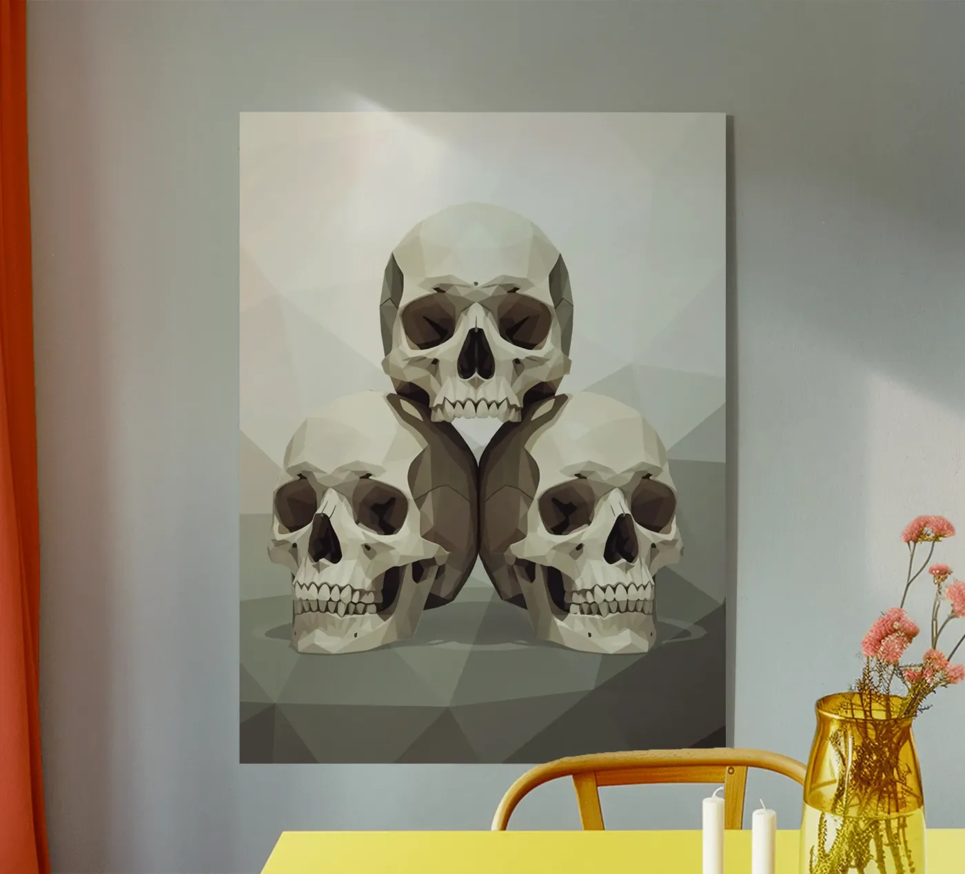 Piramide di teschi Low Poly plexiglass da Low Profile