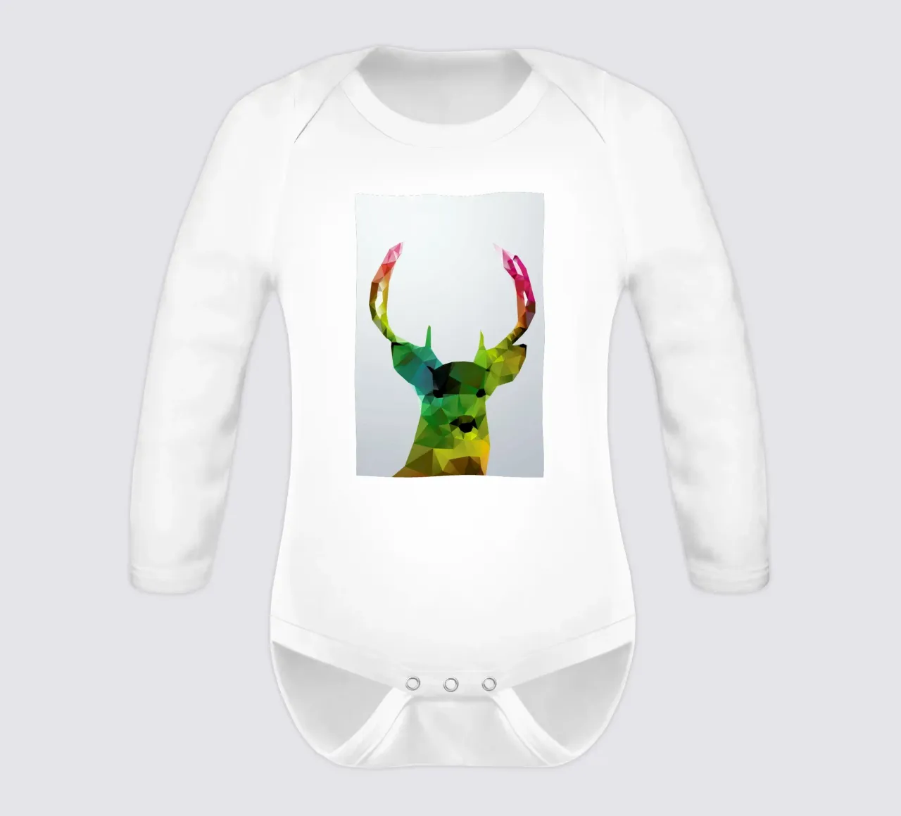 Crystal Deer long-sleeve baby romper by Three Of The Possessed