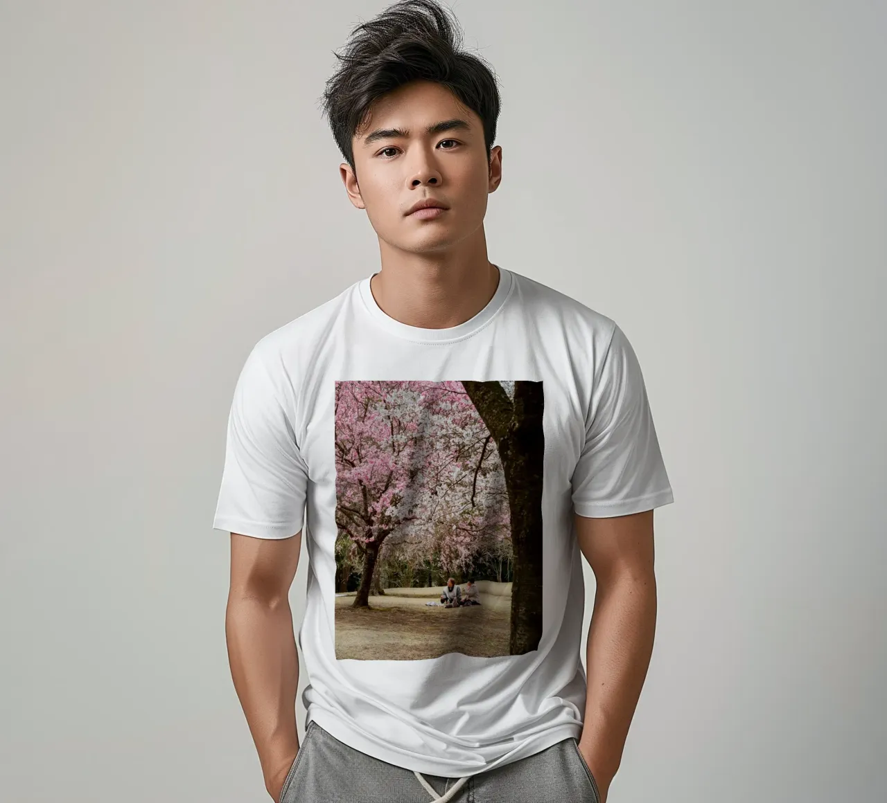 Picnic con i ciliegi in fiore, Giappone t-shirt da Marcel Bisig