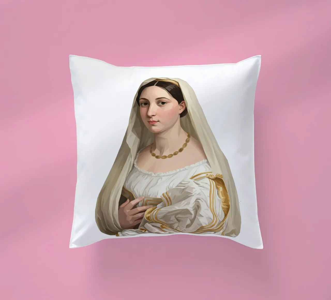 Donna con velo Lowpoly cuscino da Low Profile