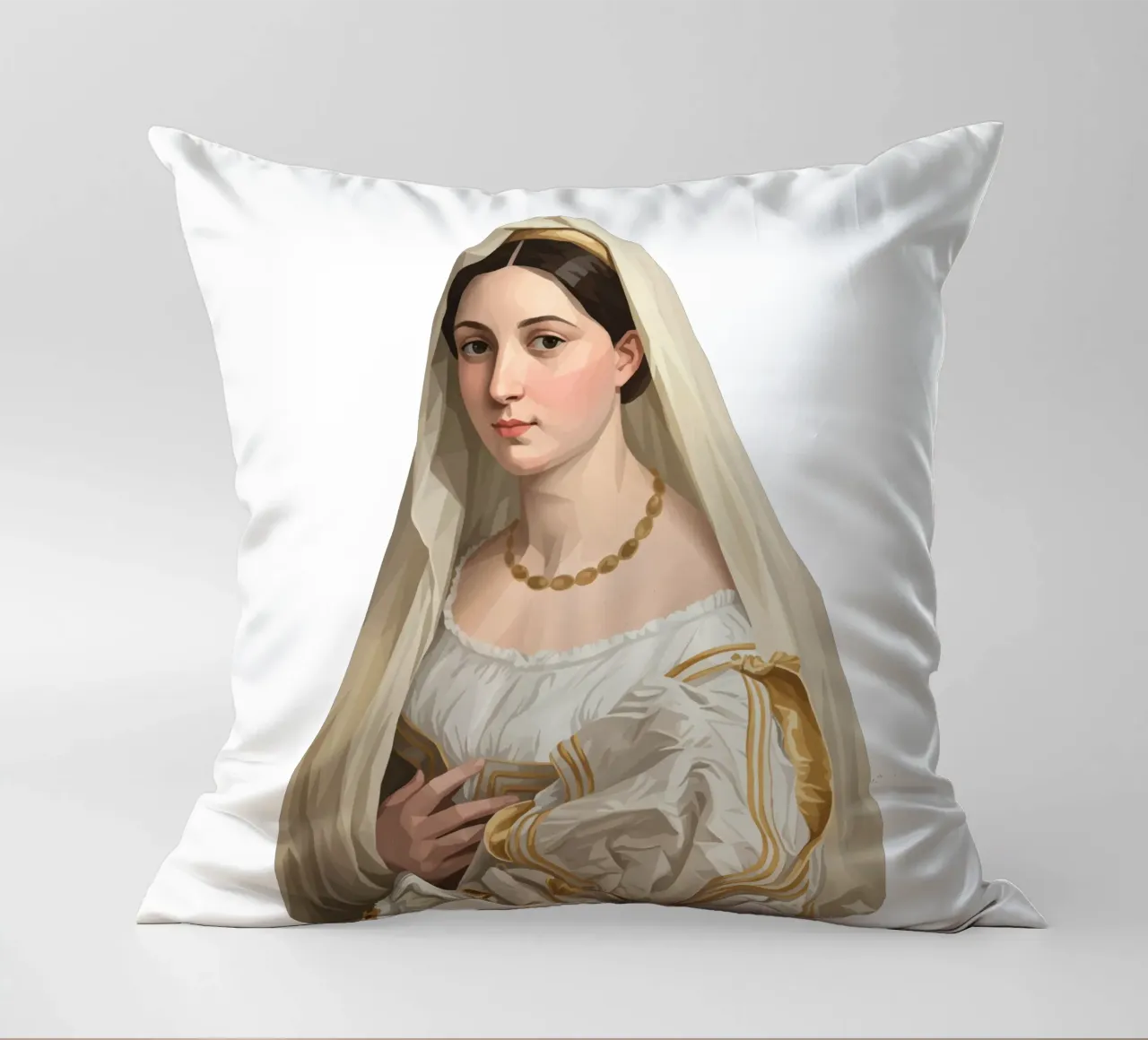 Donna con velo Lowpoly cuscino da Low Profile
