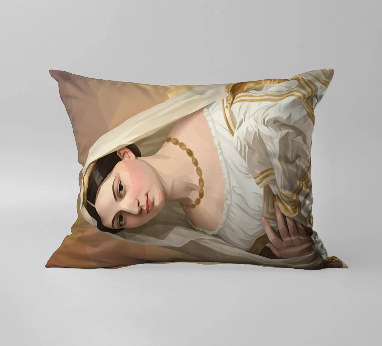 Donna con velo Lowpoly cuscino da Low Profile