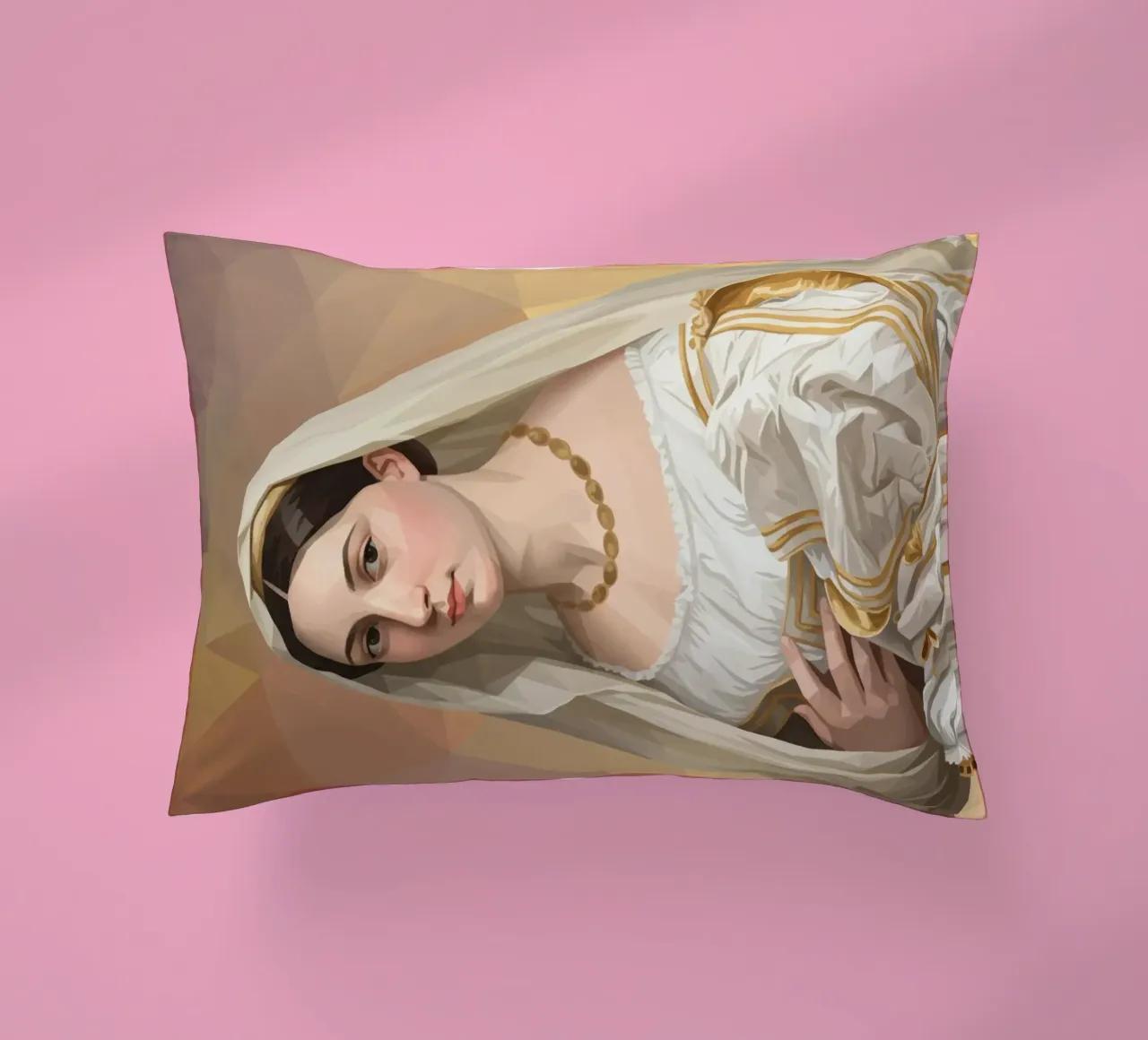 Donna con velo Lowpoly cuscino da Low Profile