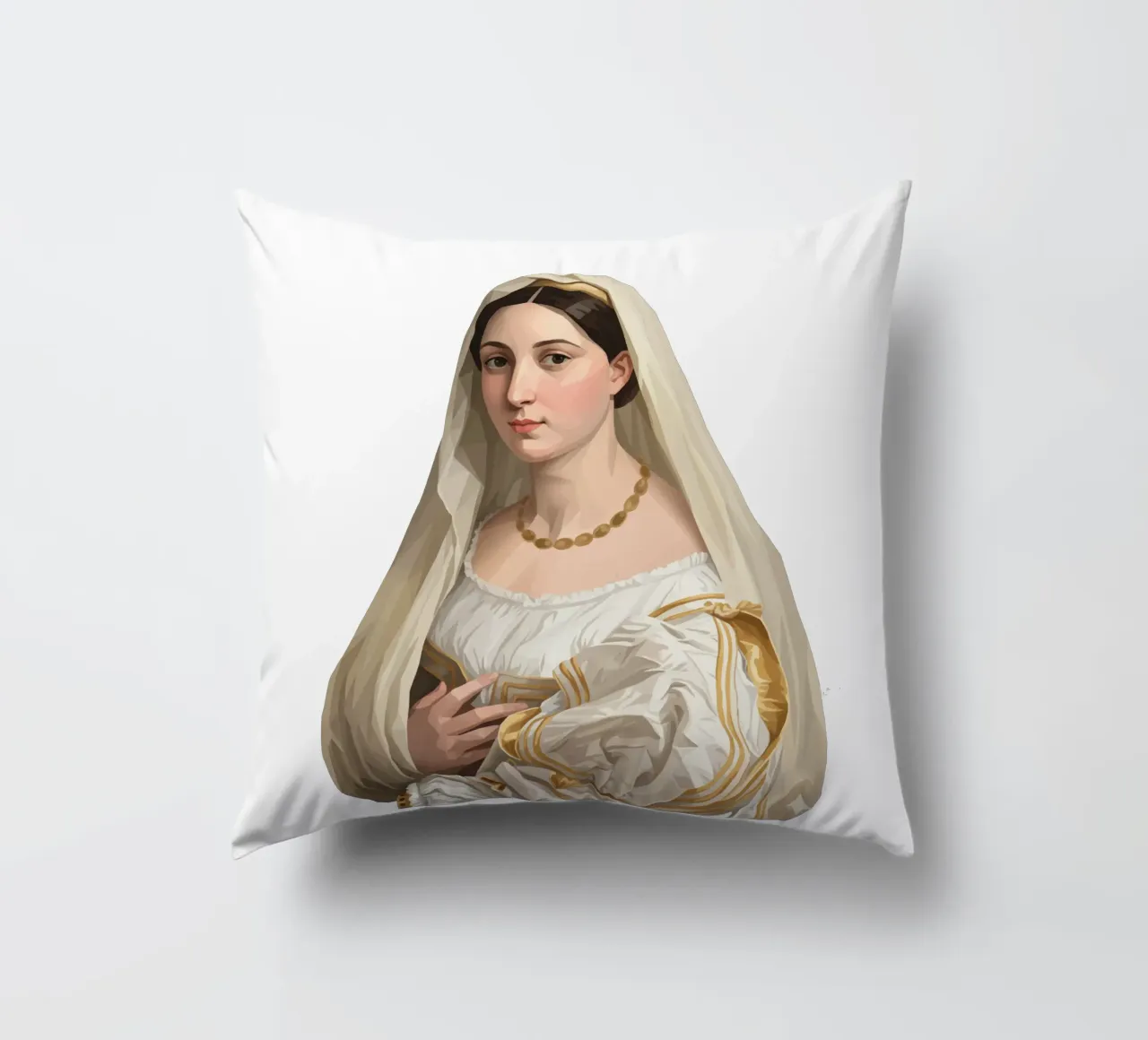 Donna con velo Lowpoly cuscino da Low Profile