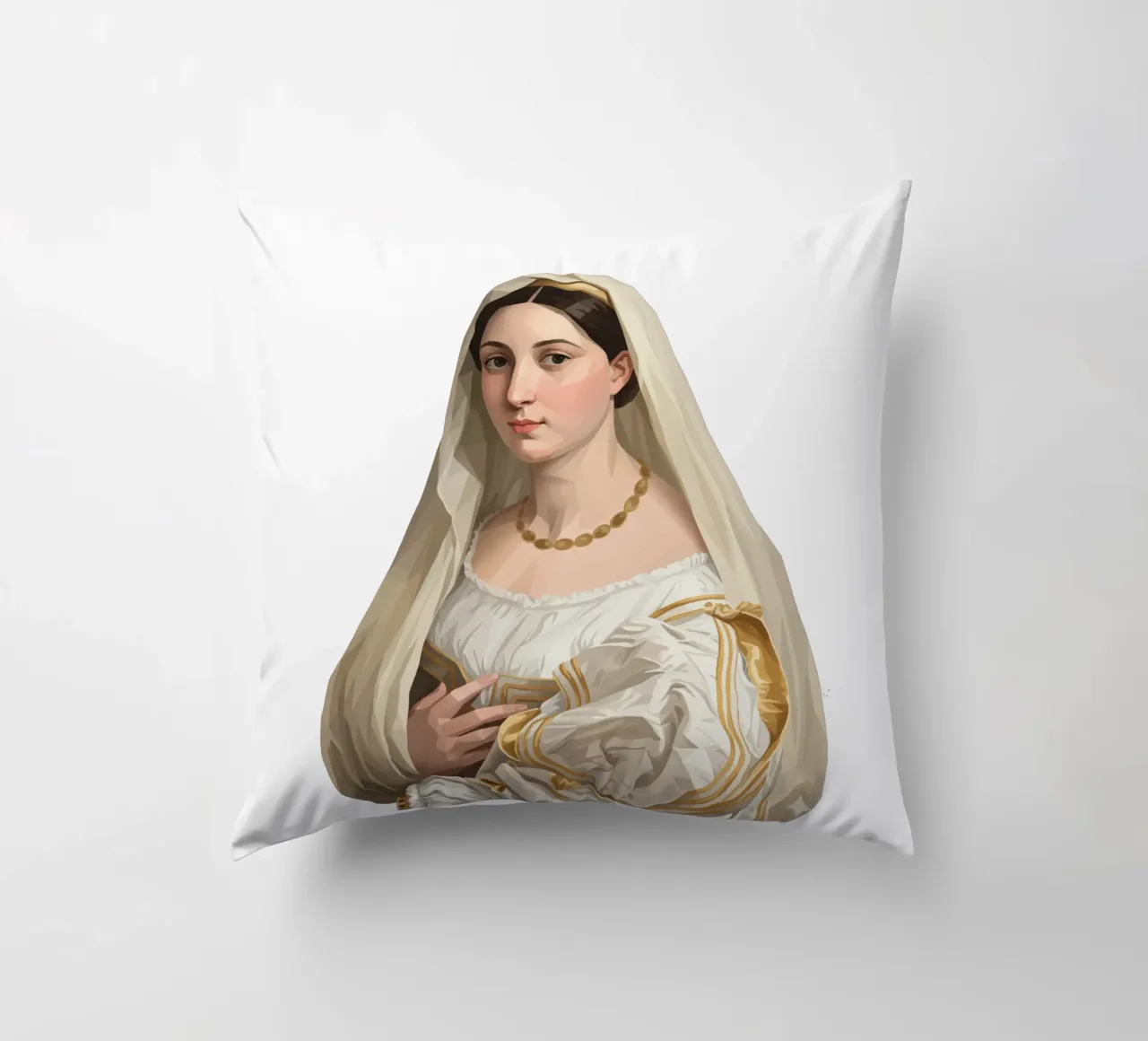 Donna con velo Lowpoly cuscino da Low Profile