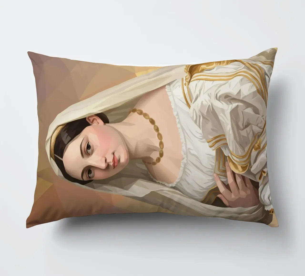Donna con velo Lowpoly cuscino da Low Profile