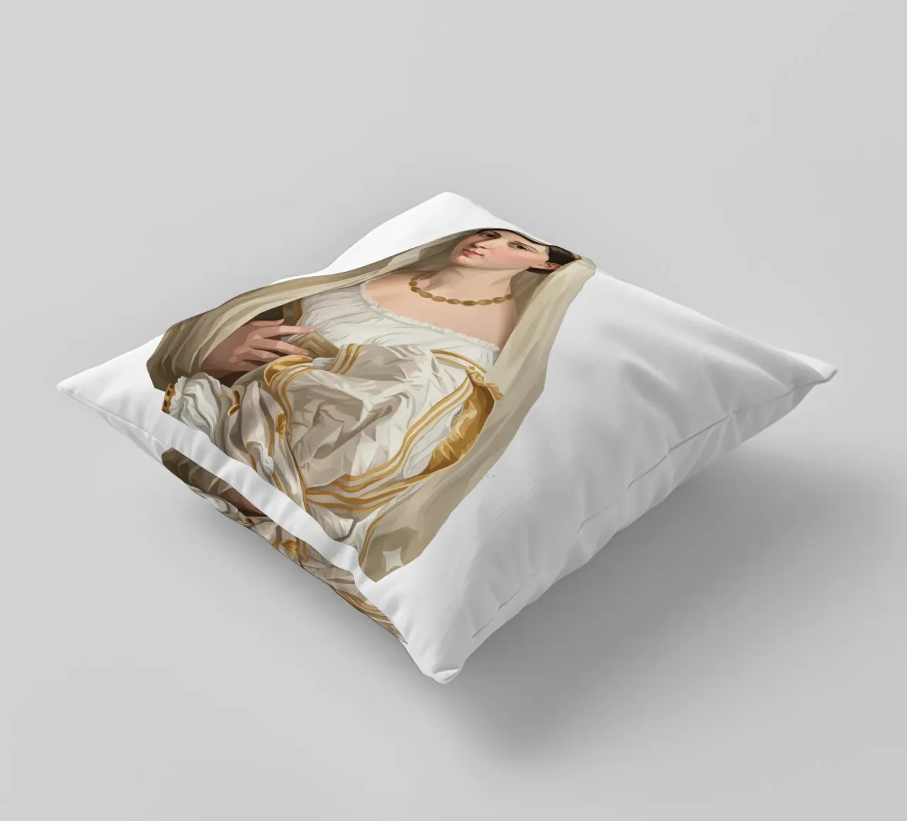 Donna con velo Lowpoly cuscino da Low Profile