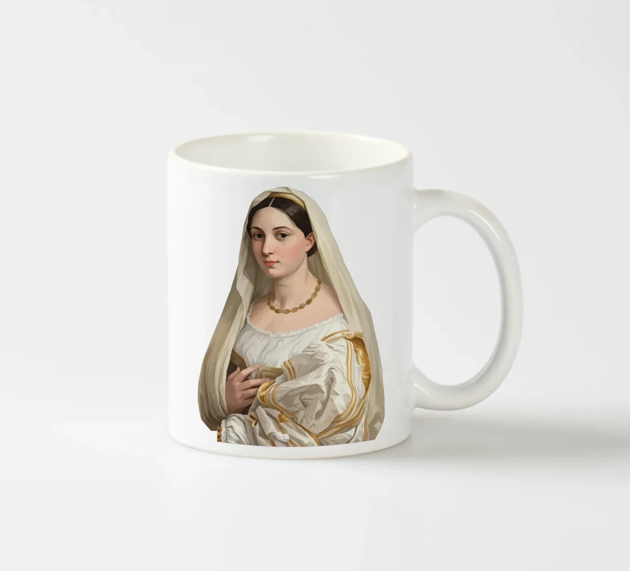 Donna con velo Lowpoly tazza in ceramica da Low Profile
