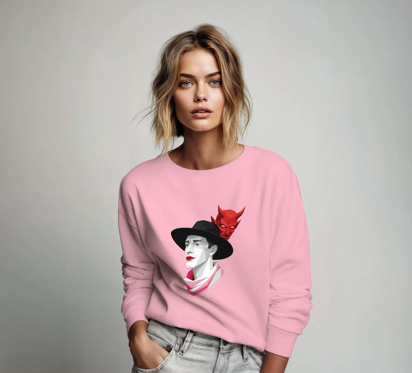 Il diavolo dentro Lowpoly felpa da Low Profile