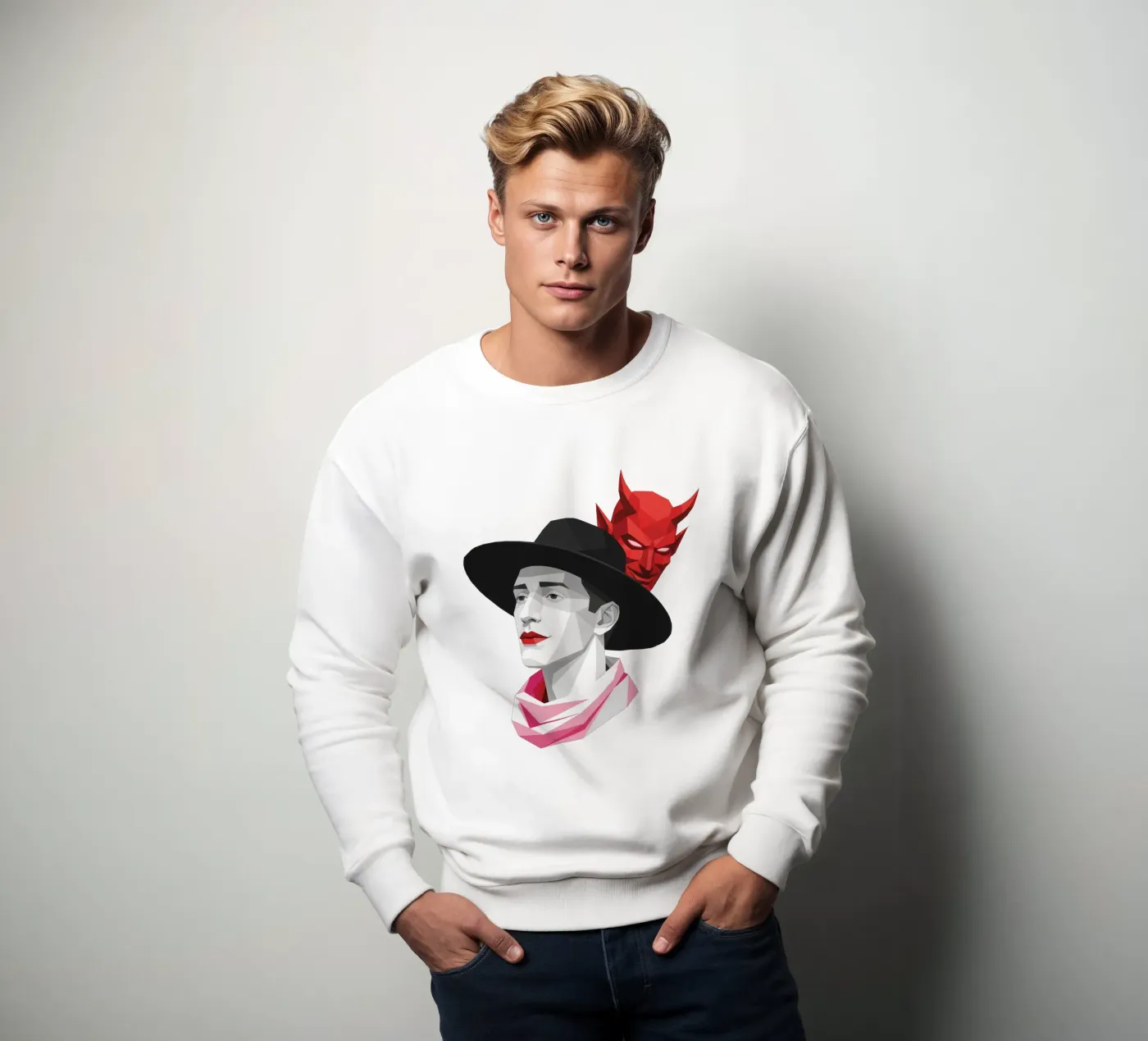 Il diavolo dentro Lowpoly felpa da Low Profile