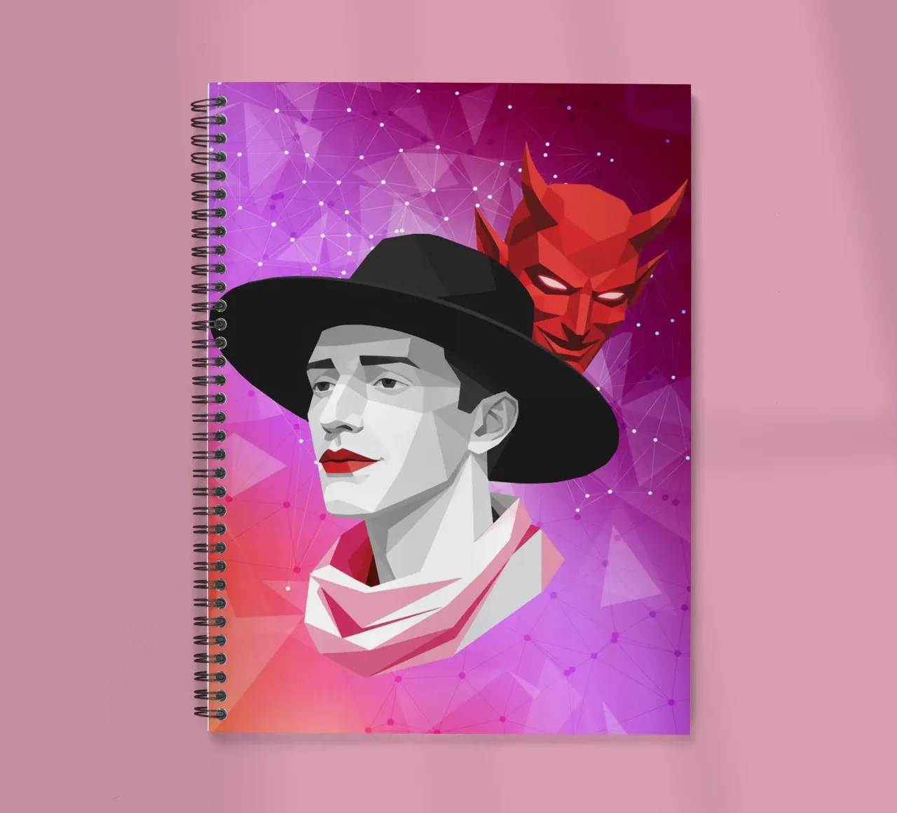 The Devil Within Lowpoly spiral notebook by Low Profile