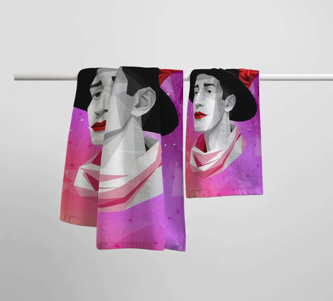 De duivel in Lowpoly badhanddoek van Low Profile