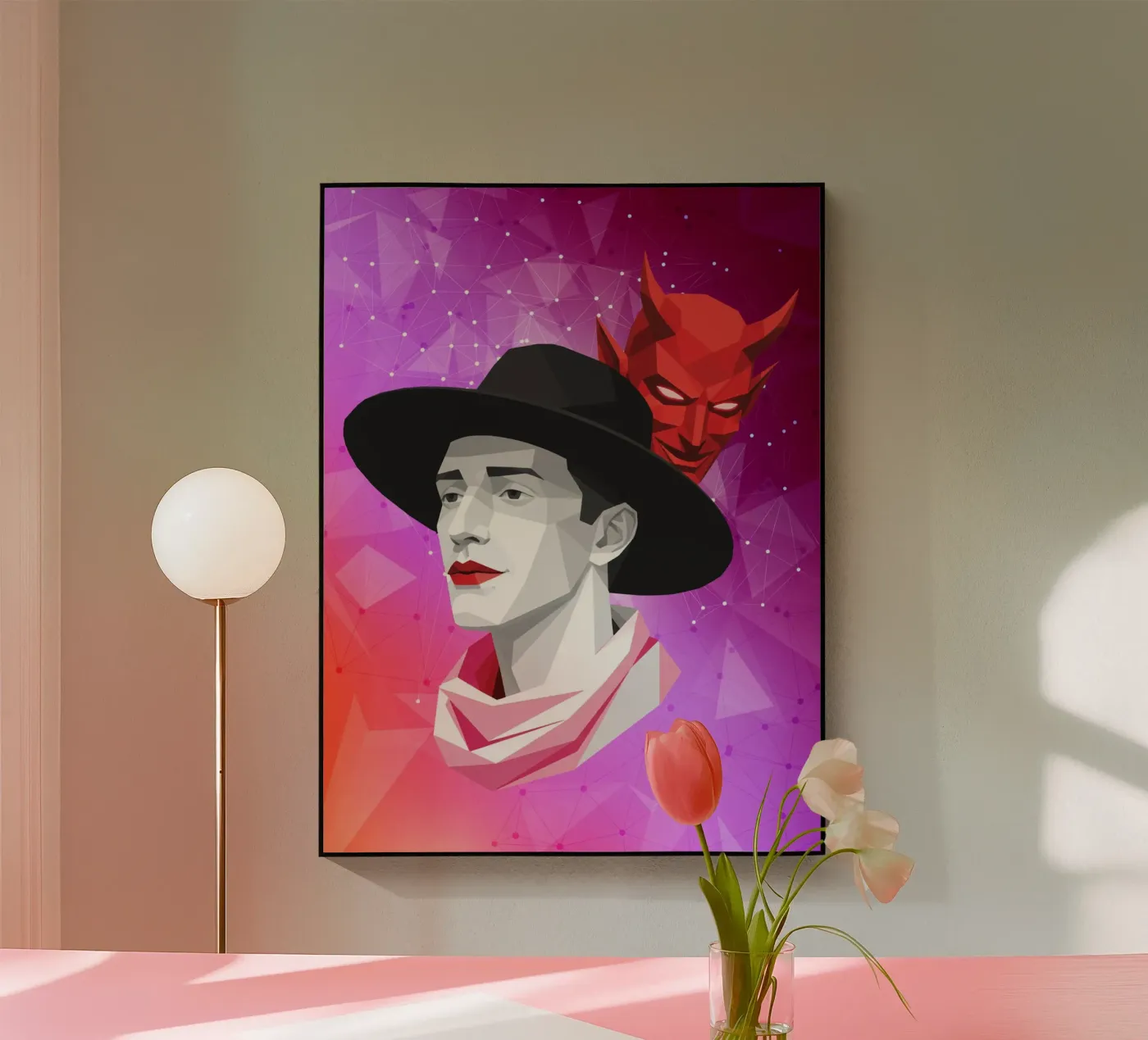 Il diavolo dentro Lowpoly plexiglass da Low Profile