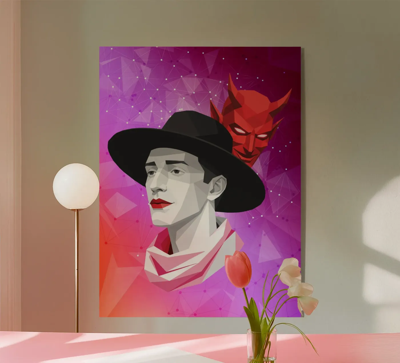 Il diavolo dentro Lowpoly plexiglass da Low Profile