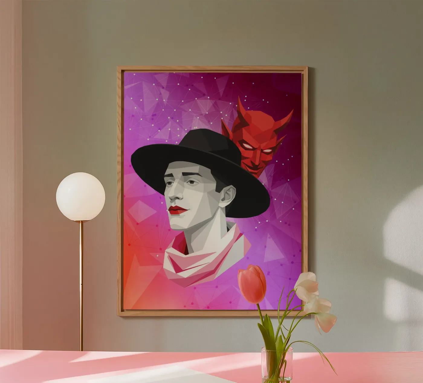 Il diavolo dentro Lowpoly alluminio dibond da Low Profile