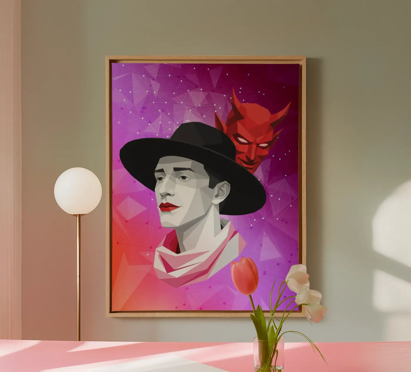 Il diavolo dentro Lowpoly tela da Low Profile