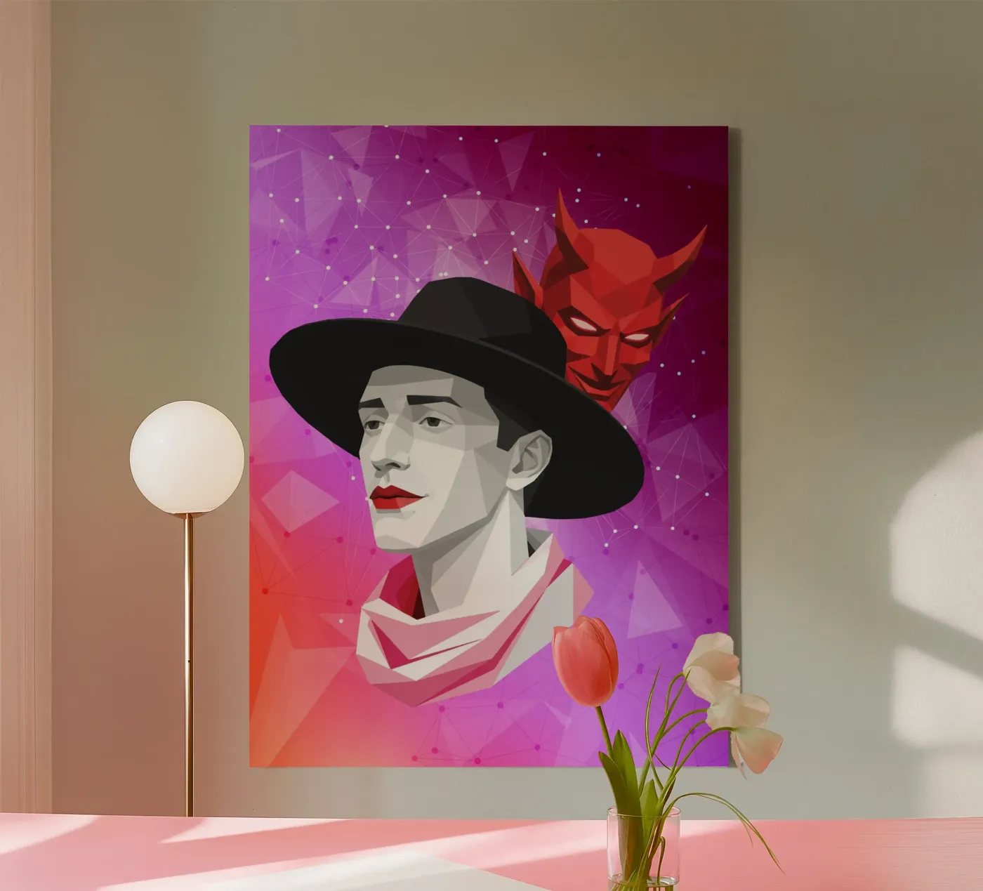 Il diavolo dentro Lowpoly tela da Low Profile