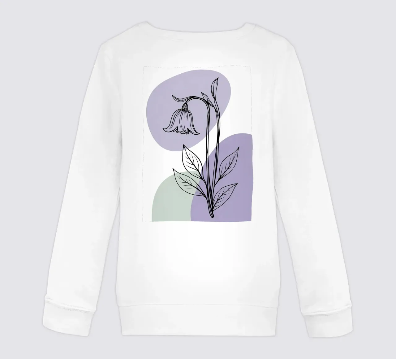 Line art minimalista di un singolo fiore di campanula felpa bambino da Bloom And Brush