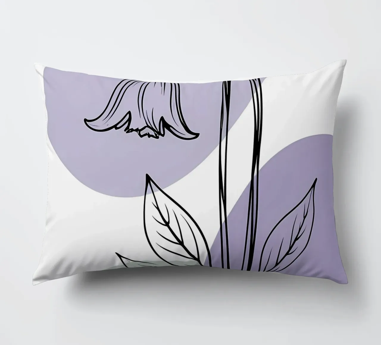 Line art minimalista di un singolo fiore di campanula cuscino da Bloom And Brush