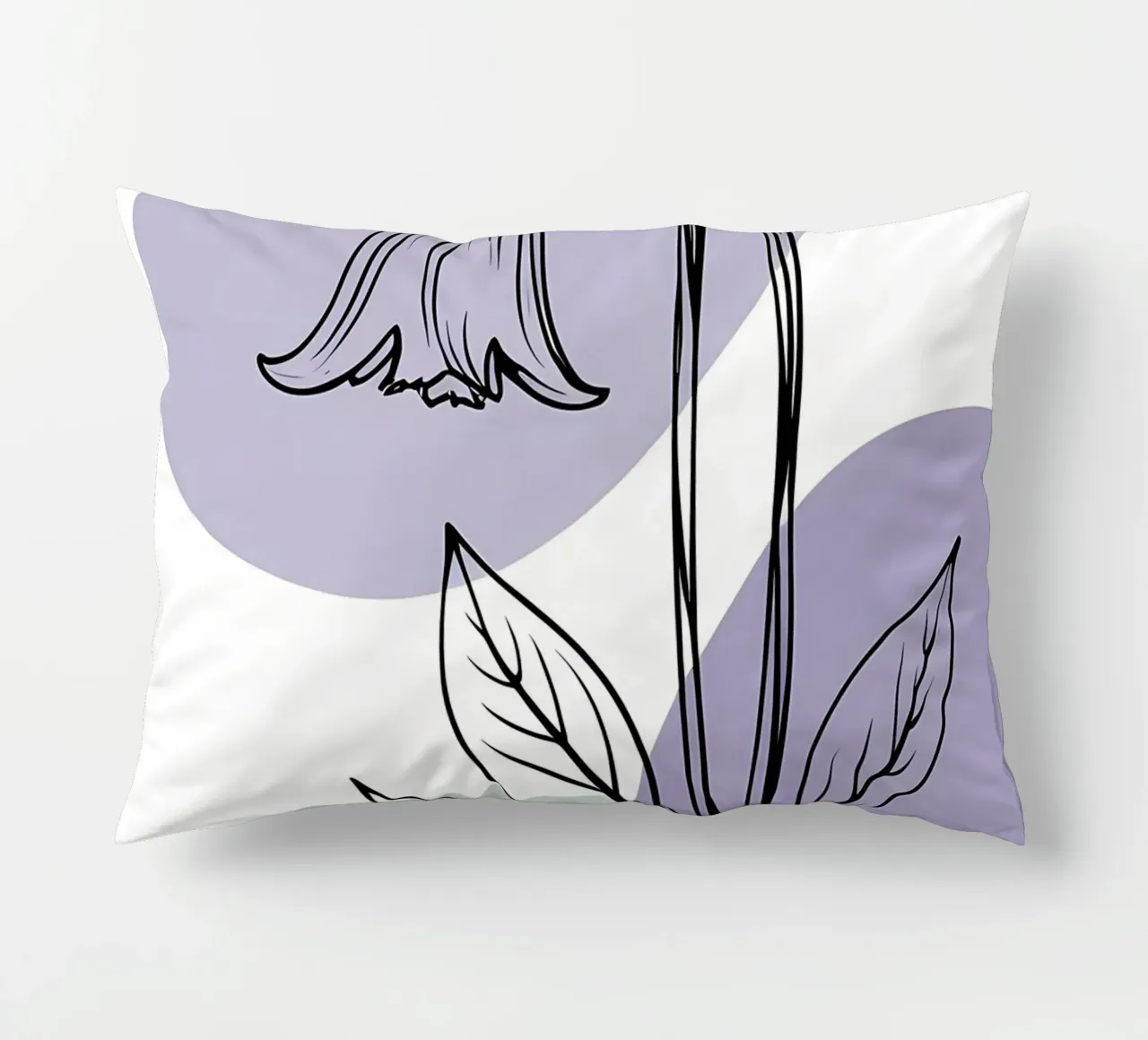 Line art minimalista di un singolo fiore di campanula cuscino da Bloom And Brush