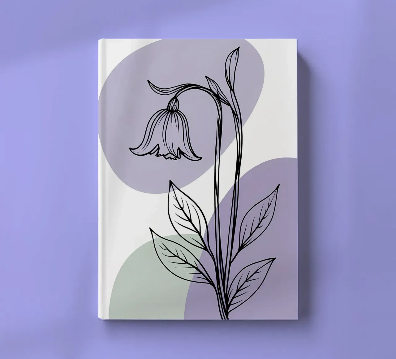 Dessin au trait minimaliste d'une seule fleur de bleuet carnet de notes de Bloom And Brush