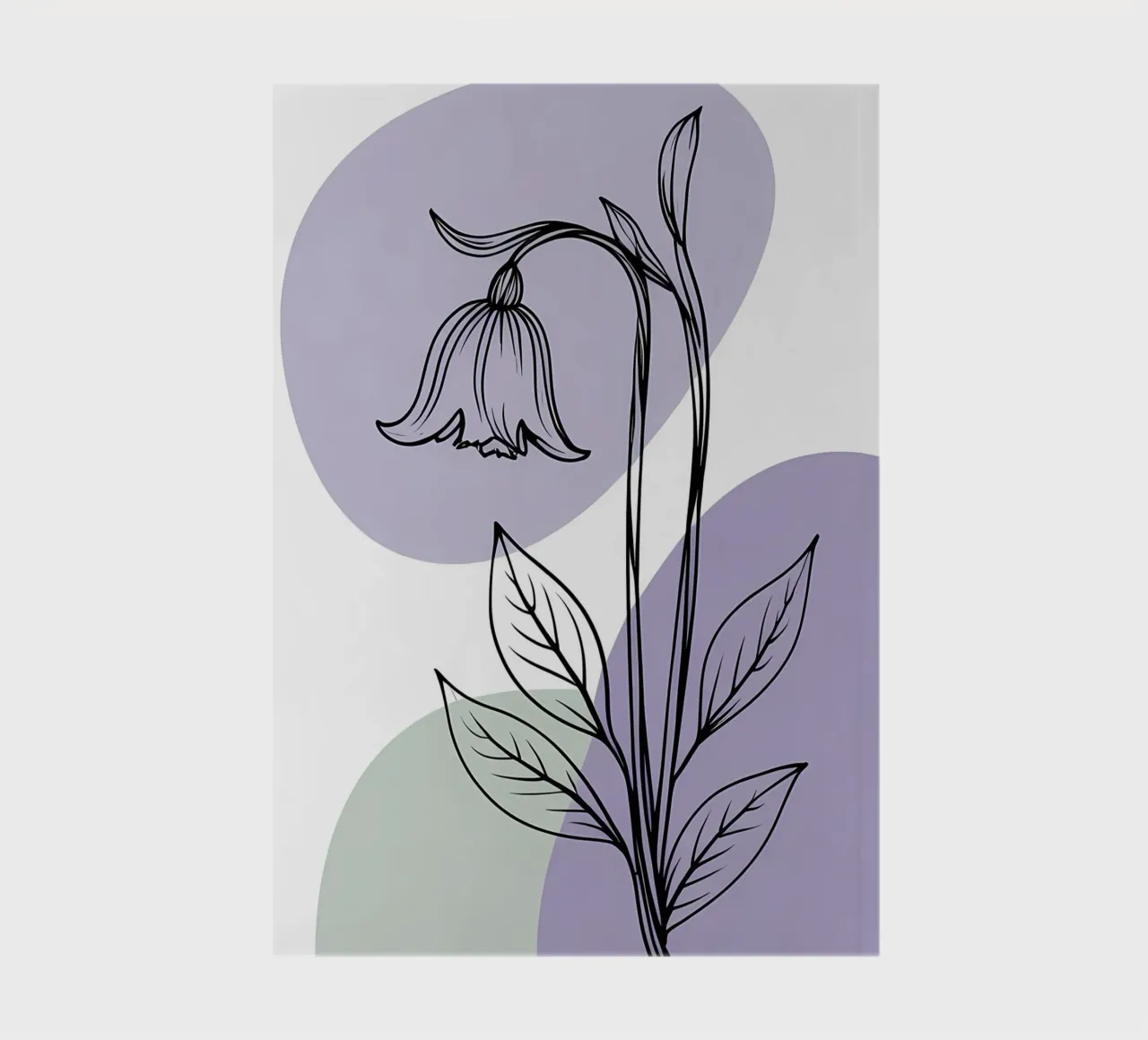 Dessin au trait minimaliste d'une seule fleur de bleuet carnet de notes de Bloom And Brush