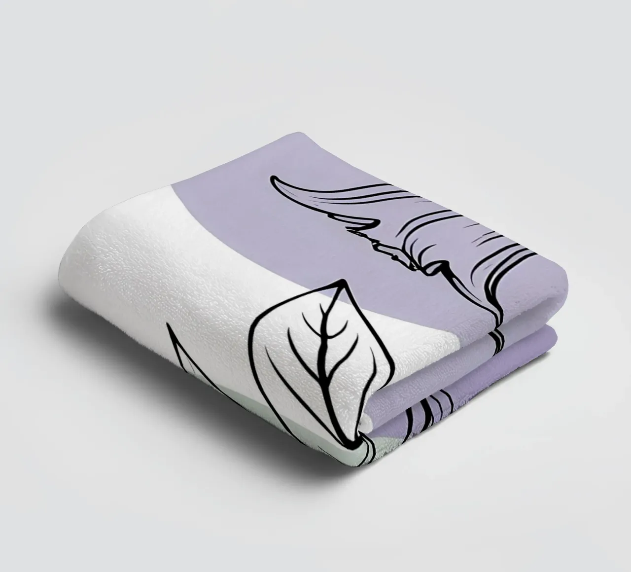 Dessin au trait minimaliste d'une seule fleur de bleuet serviette de bain de Bloom And Brush