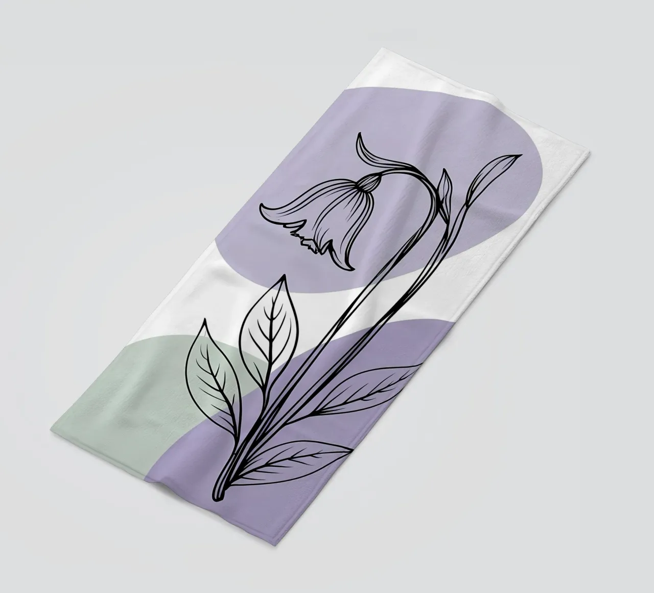 Line art minimalista di un singolo fiore di campanula telo mare da Bloom And Brush