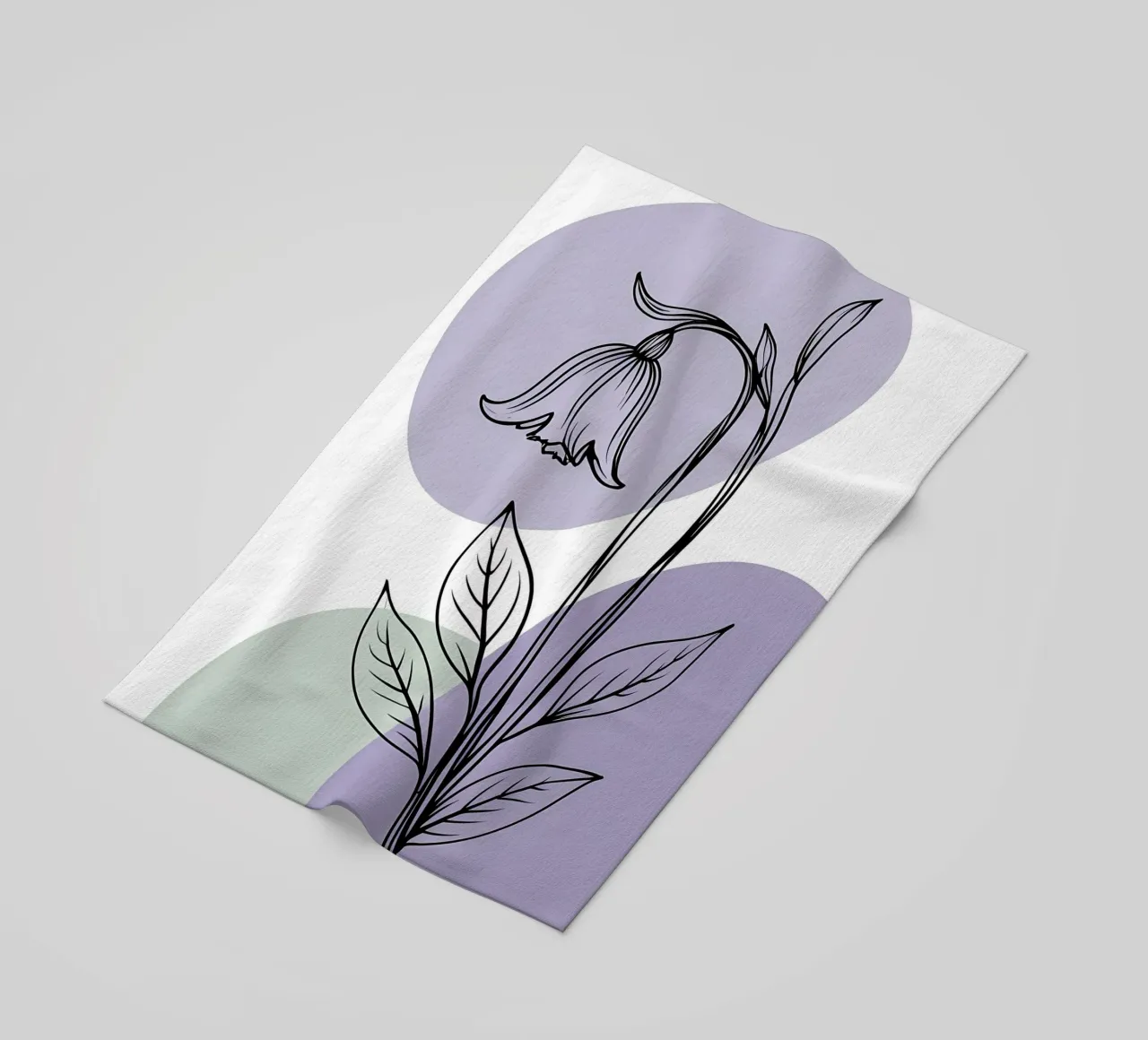Line art minimalista di un singolo fiore di campanula telo mare da Bloom And Brush