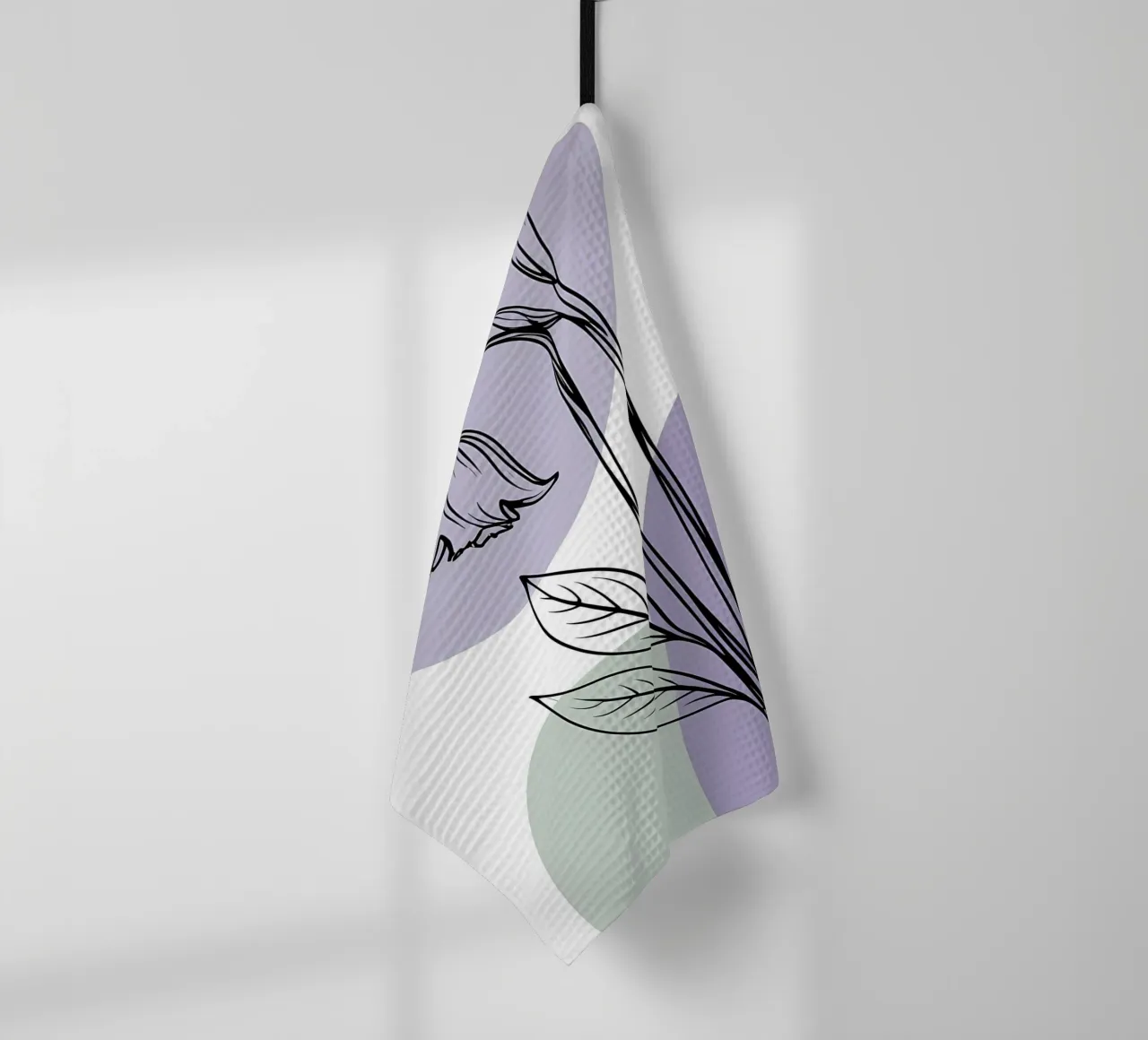 Dessin au trait minimaliste d'une seule fleur de bleuet torchon de Bloom And Brush
