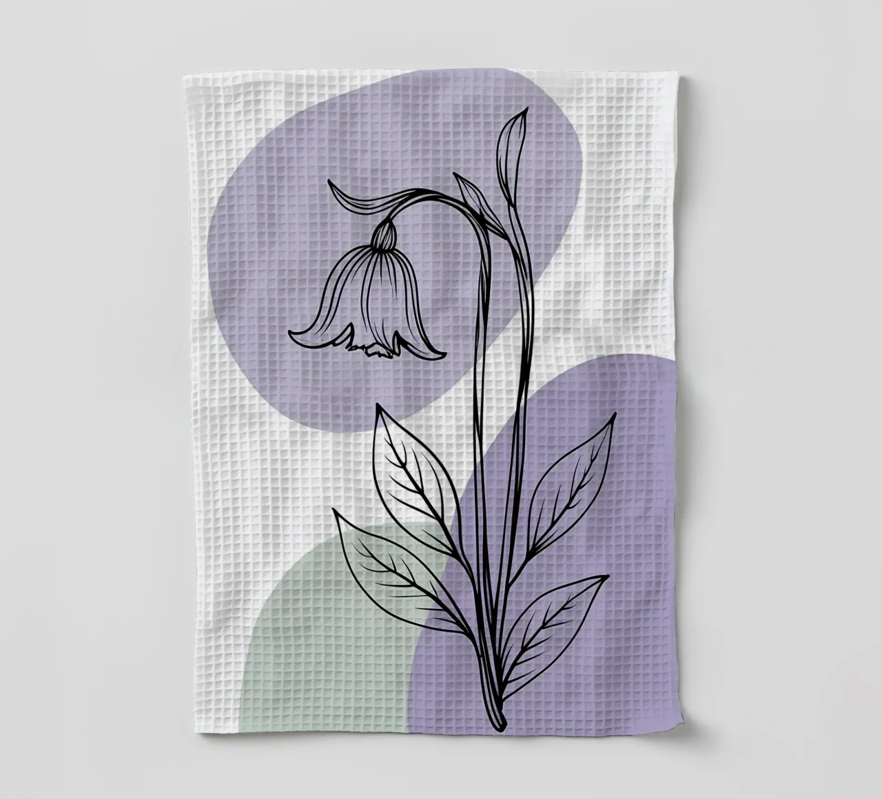 Dessin au trait minimaliste d'une seule fleur de bleuet torchon de Bloom And Brush