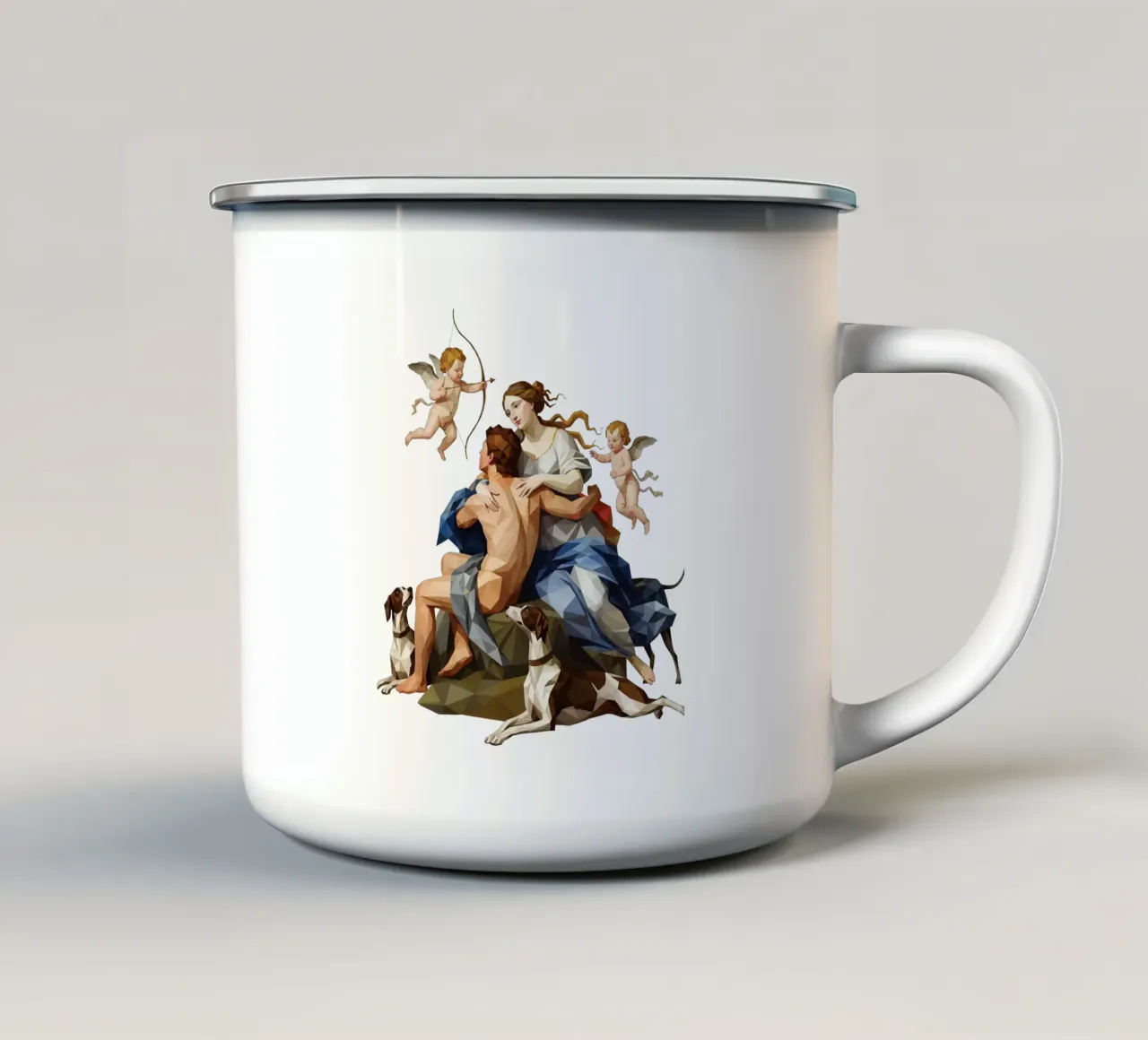 Venere e Adone Lowpoly tazza in smalto da Low Profile
