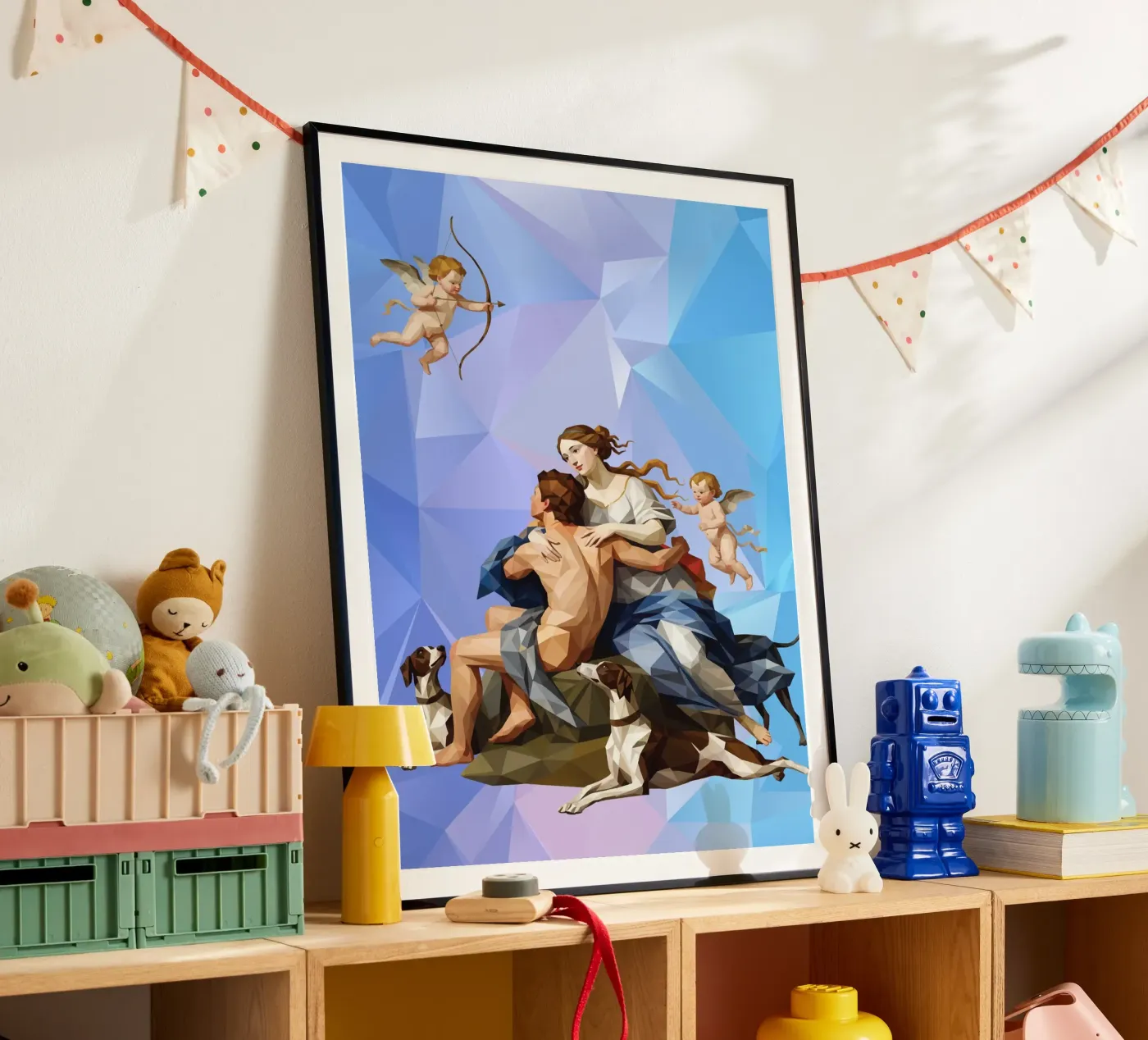 Venere e Adone Lowpoly poster da Classical Modern Art