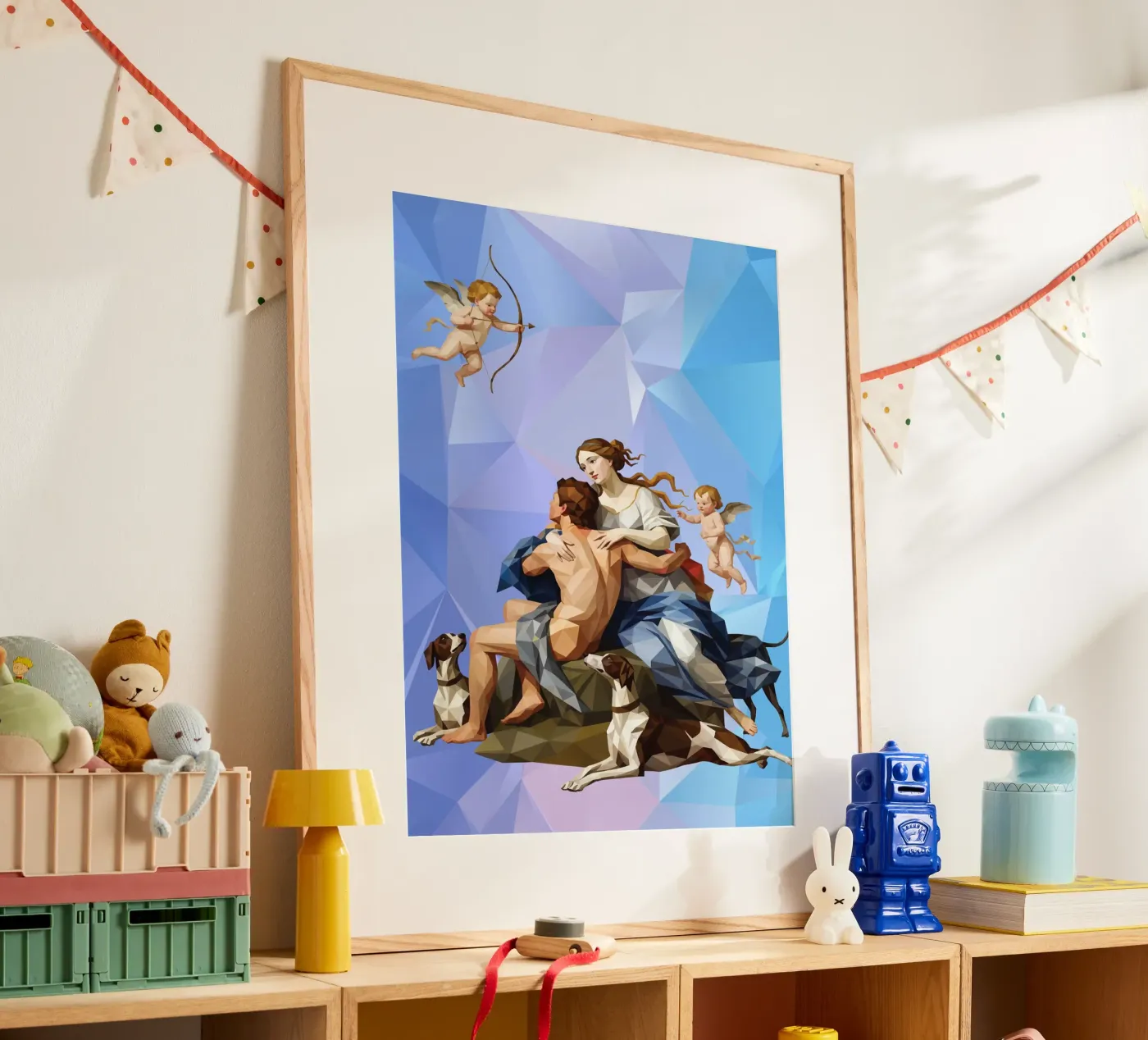Venere e Adone Lowpoly poster da Classical Modern Art