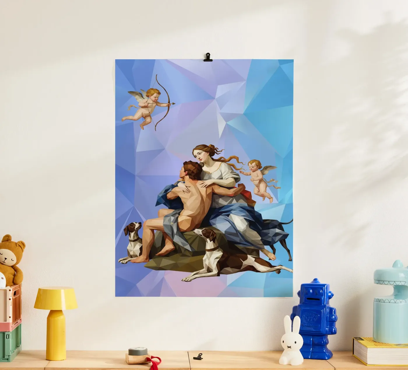 Venere e Adone Lowpoly poster da Classical Modern Art
