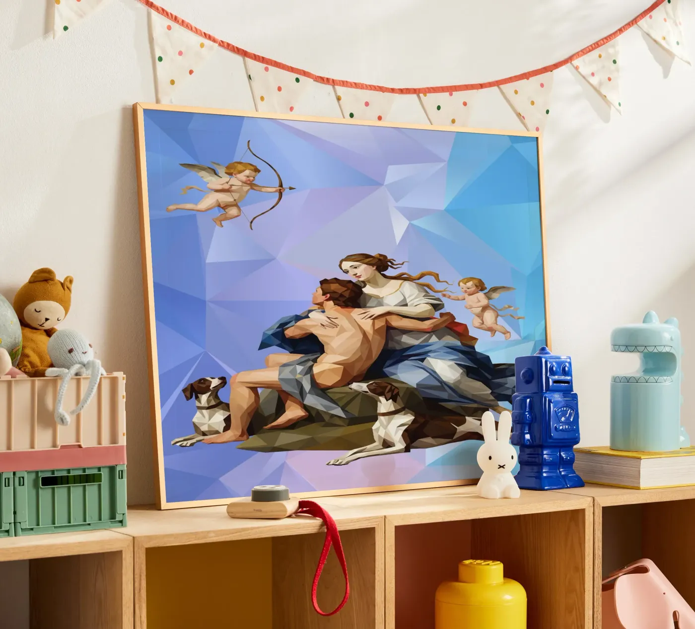 Venere e Adone Lowpoly poster da Classical Modern Art