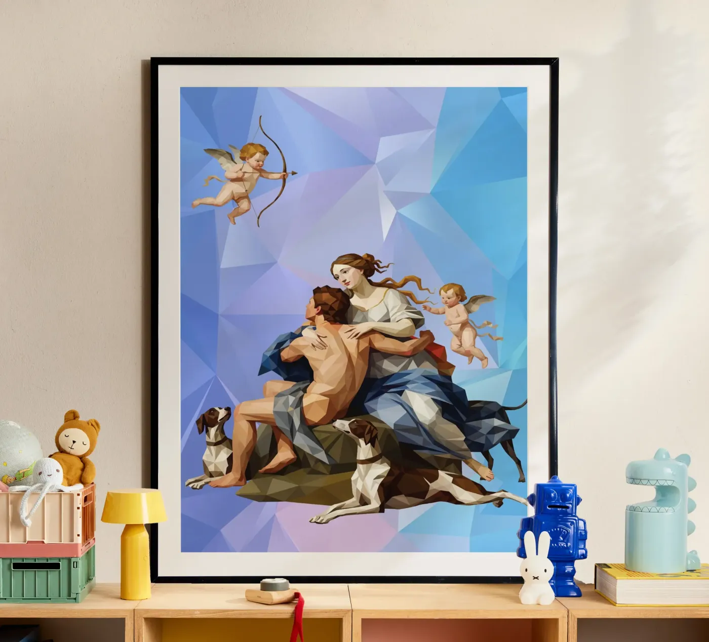 Venere e Adone Lowpoly poster da Classical Modern Art