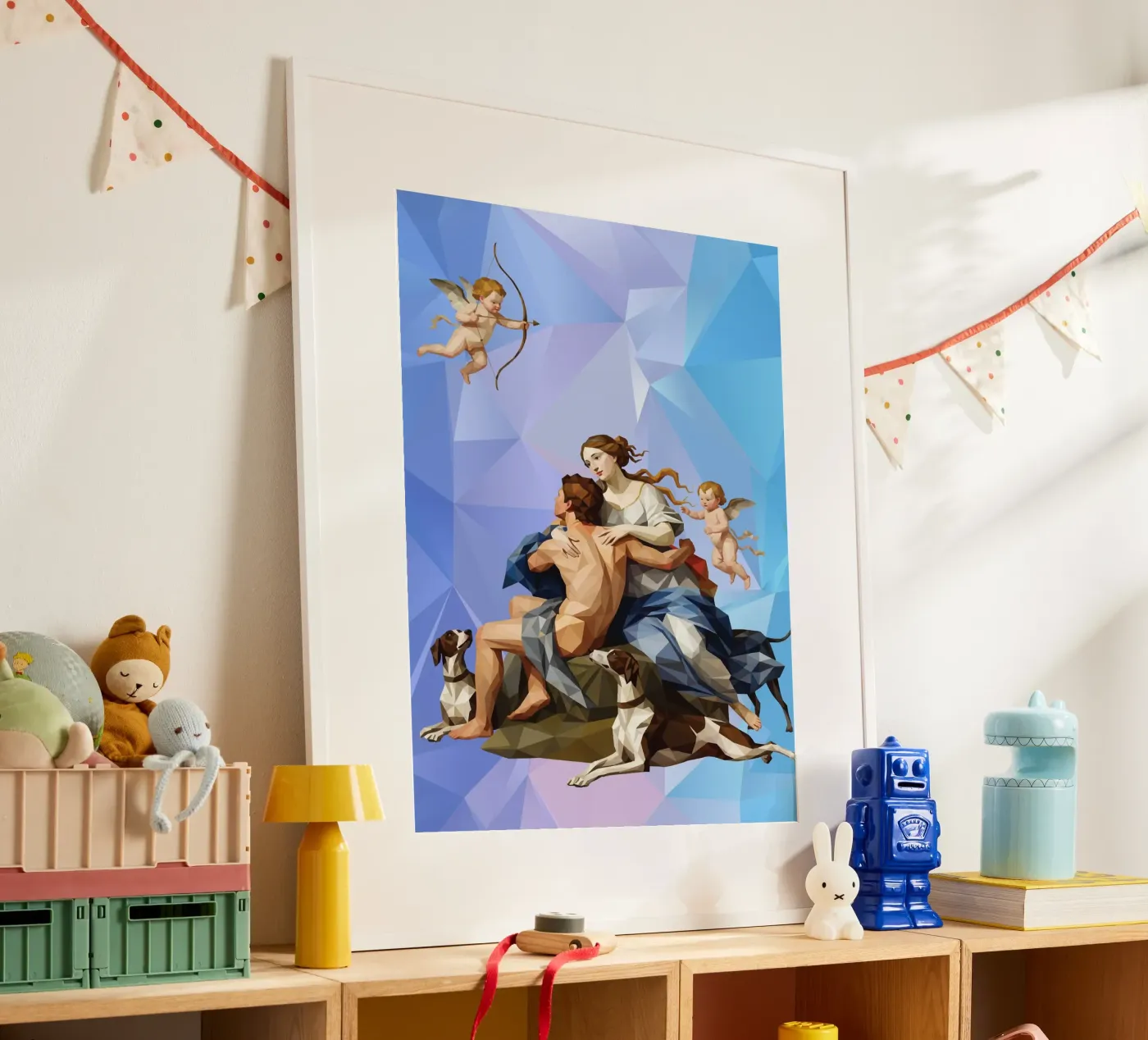Venere e Adone Lowpoly poster da Classical Modern Art