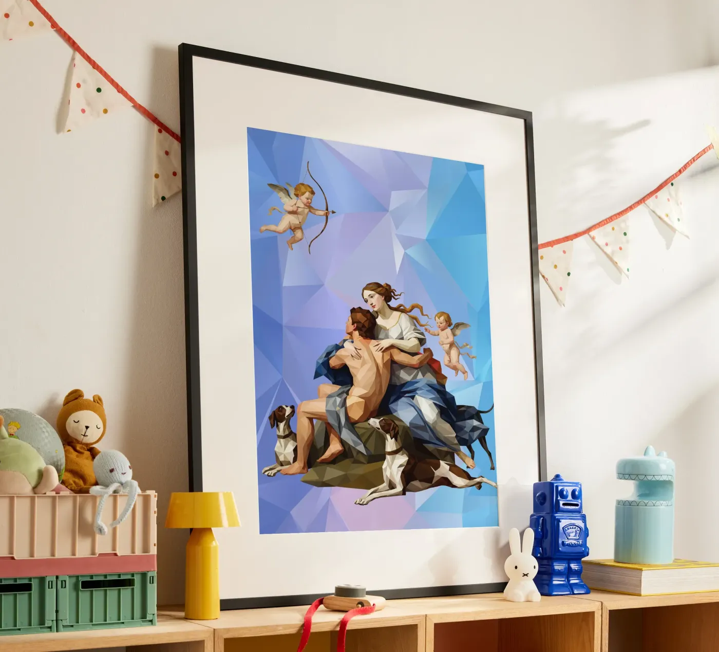 Venere e Adone Lowpoly poster da Classical Modern Art