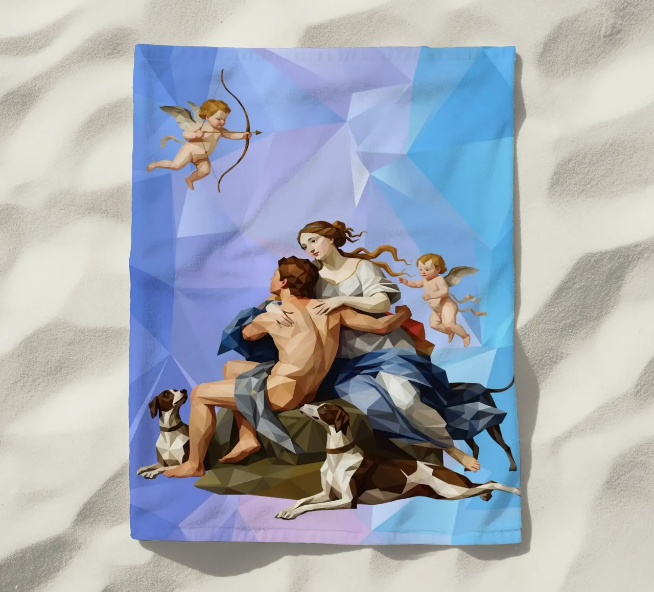 Venere e Adone Lowpoly telo mare da Low Profile