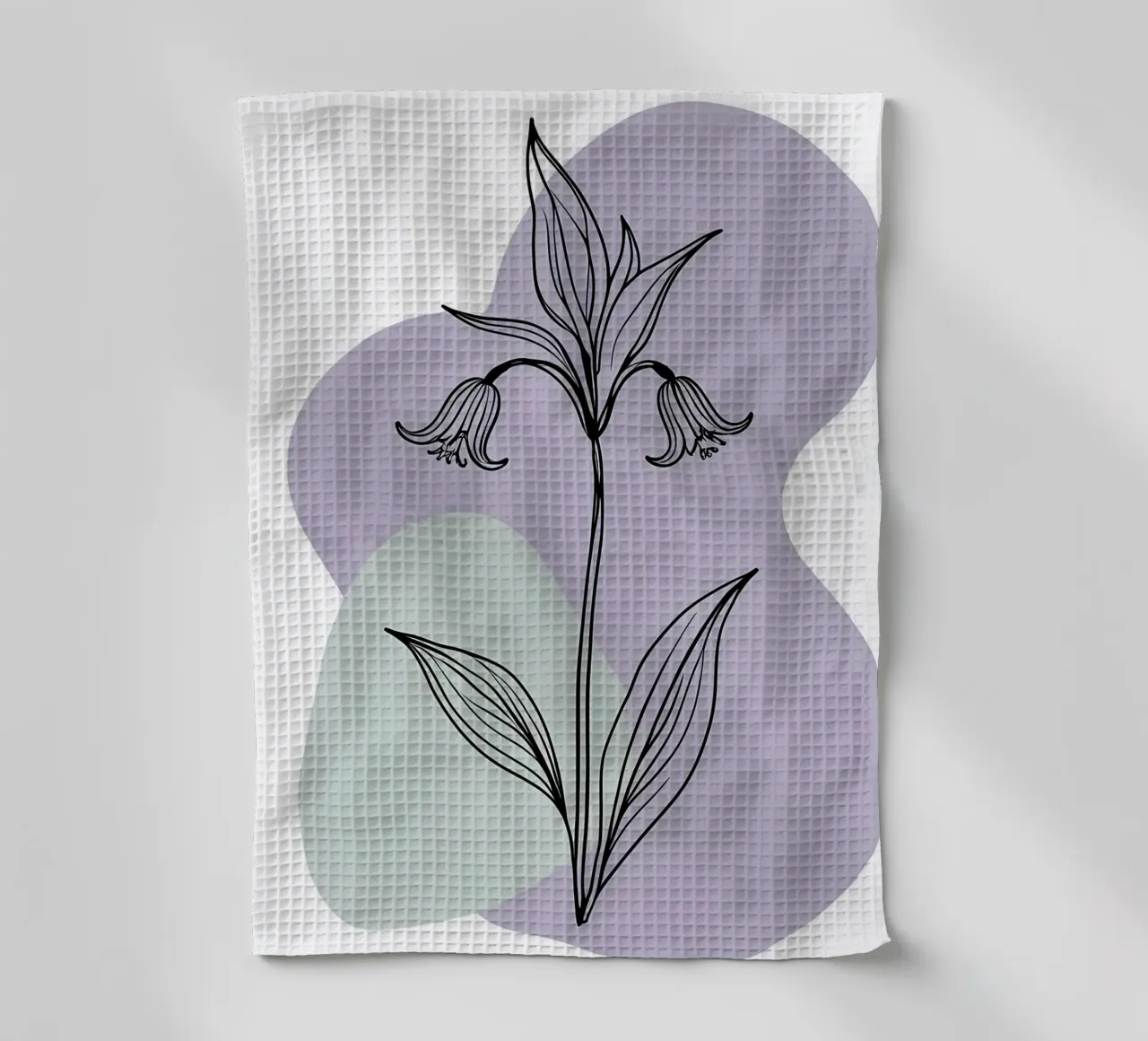 Dessin au trait minimaliste d'une seule fleur de bleuet torchon de Bloom And Brush