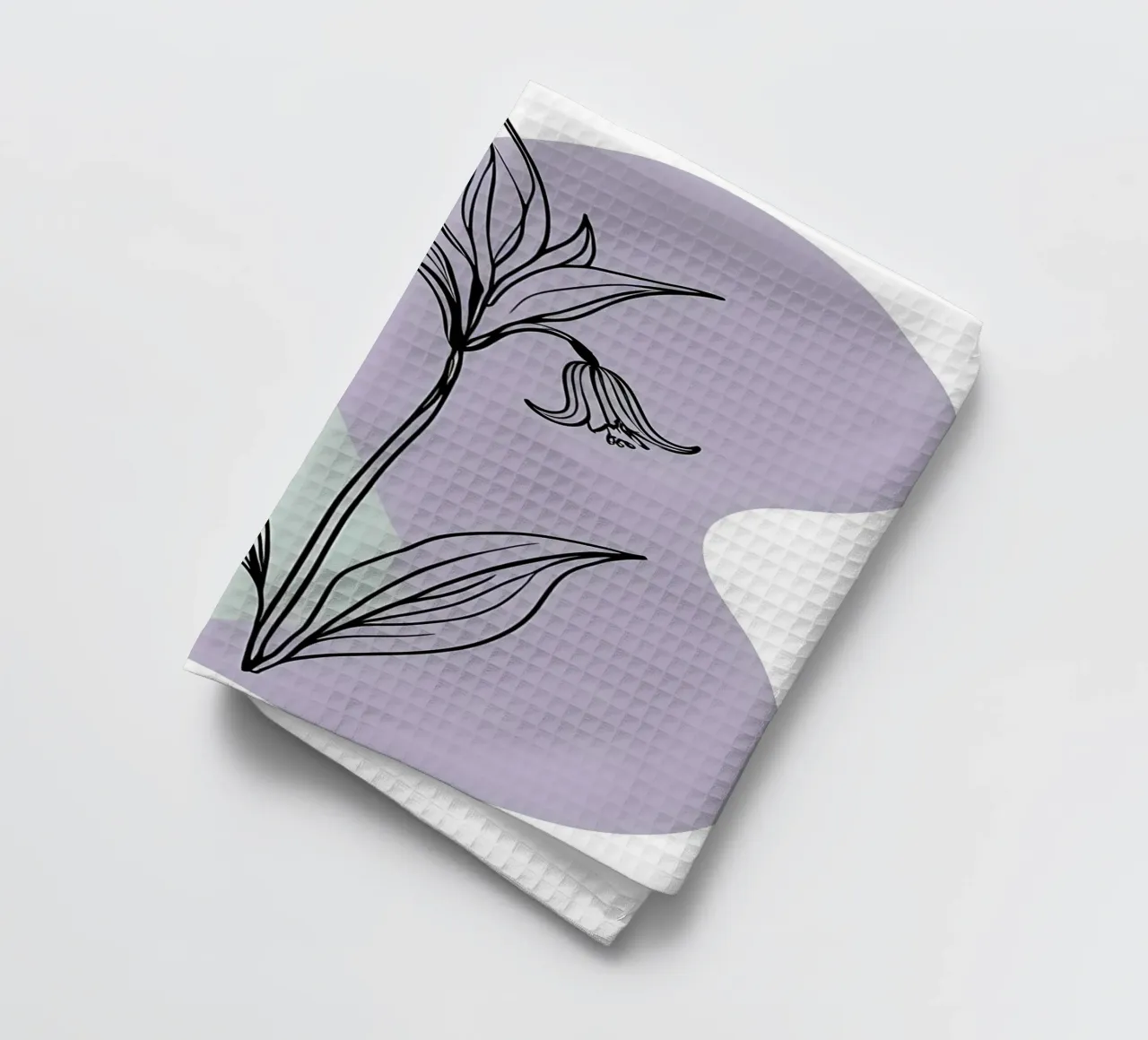 Dessin au trait minimaliste d'une seule fleur de bleuet torchon de Bloom And Brush