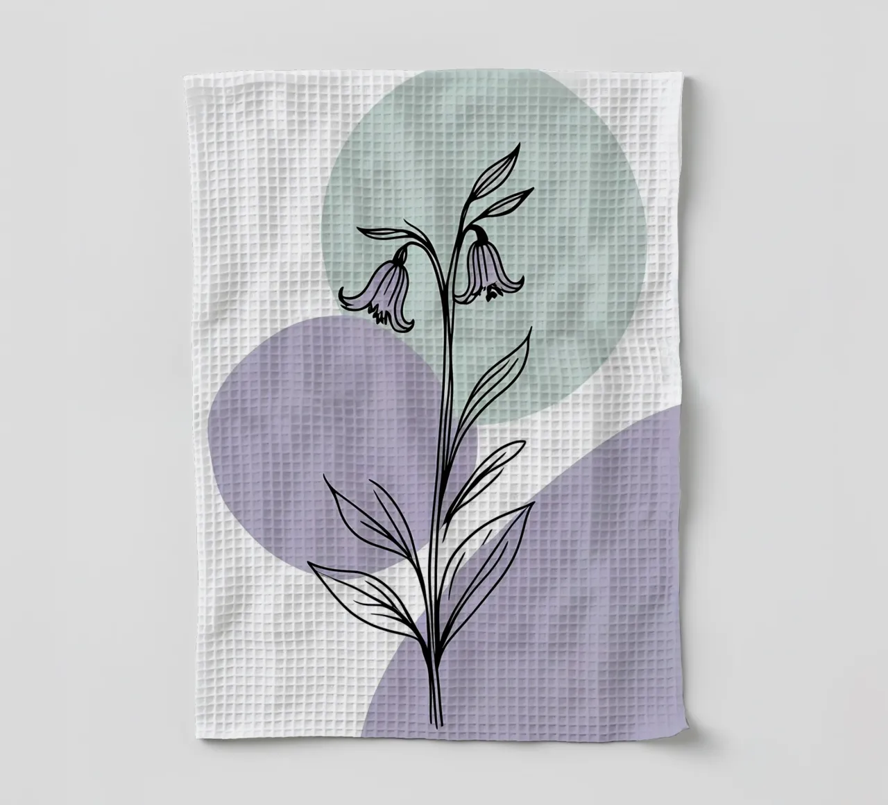 Dessin au trait minimaliste d'une seule fleur de bleuet torchon de Bloom And Brush