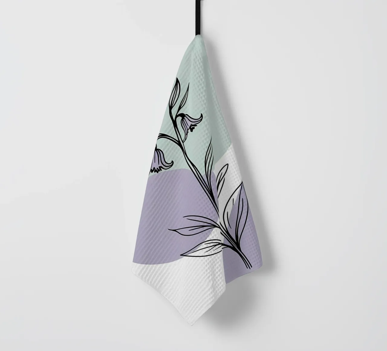 Dessin au trait minimaliste d'une seule fleur de bleuet torchon de Bloom And Brush