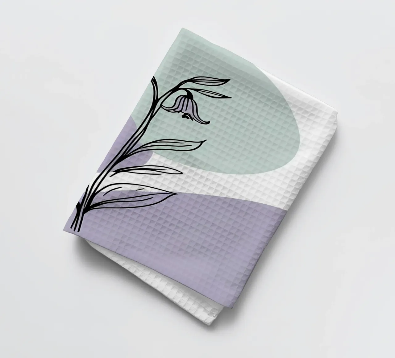 Dessin au trait minimaliste d'une seule fleur de bleuet torchon de Bloom And Brush